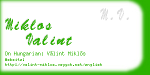 miklos valint business card